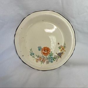 Crown Ovenware 9 37 10 Inch Pie Dish Floral Vintage Ceramic